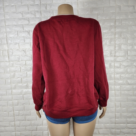 brunswick square maroon embroided xl cardigan - Picture 4 of 6